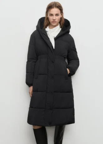 Taillierter, gesteppter Anorak mit Kapuze