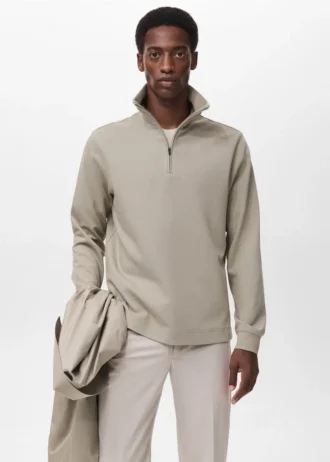 Technisches Sweatshirt mit Reißverschluss und regulärer Passform Technisches Sweatshirt mit Reißverschluss und regulärer Passform