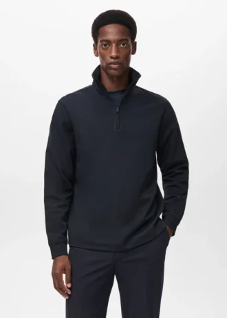 Technisches Sweatshirt mit Reißverschluss und regulärer Passform