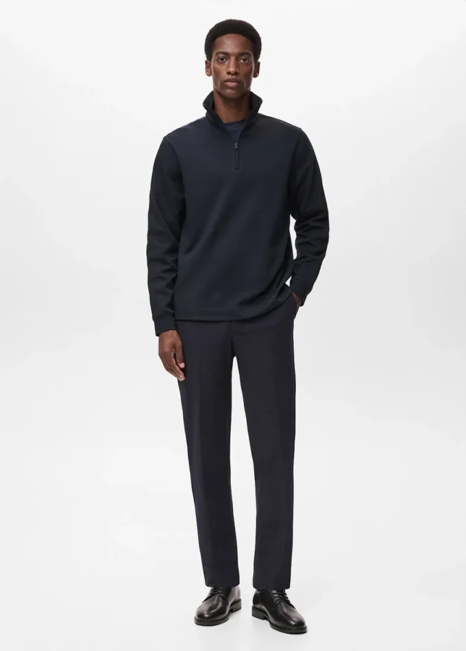 Technisches Sweatshirt mit Reißverschluss und regulärer Passform