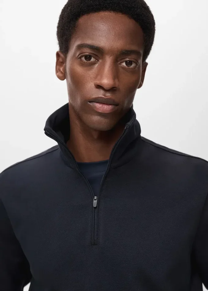 Technisches Sweatshirt mit Reißverschluss und regulärer Passform