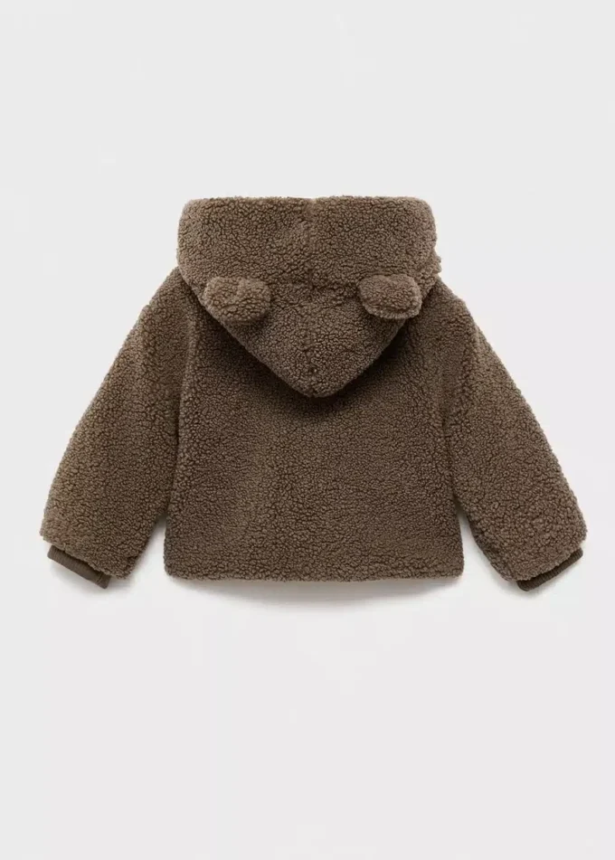 Teddybär-Mantel mit Kapuze und Ohren Teddybär-Mantel mit Kapuze und Ohren