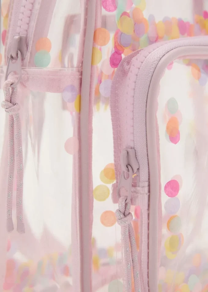 Transparenter Konfetti-Rucksack