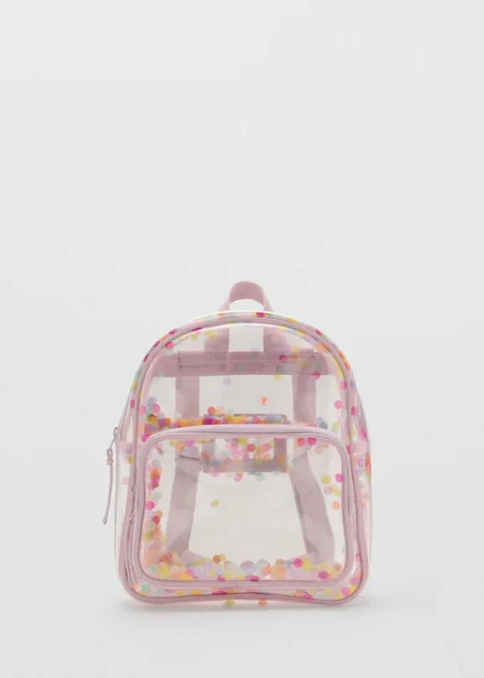 Transparenter Konfetti-Rucksack