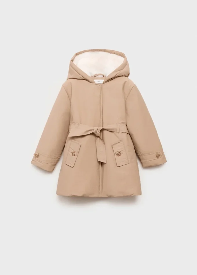 Trenchcoat mit Fellfutter