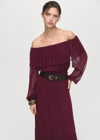 Trägerloses Kleid mit Rüschen