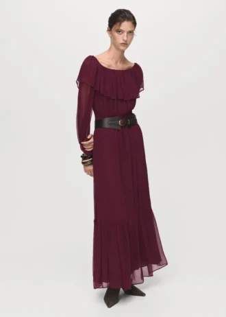 Trägerloses Kleid mit Rüschen
