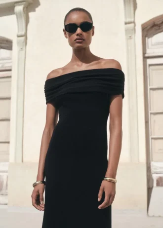 Trägerloses Strickkleid