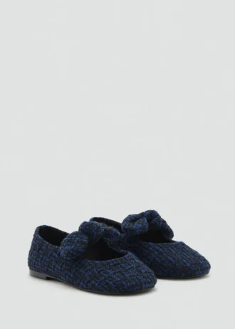 Tweed-Ballerinas mit Schleife