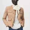 Tweedjacke mit ausgefransten Enden Tweedjacke mit ausgefransten Enden