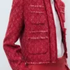 Tweedjacke mit ausgefransten Enden Tweedjacke mit ausgefransten Enden