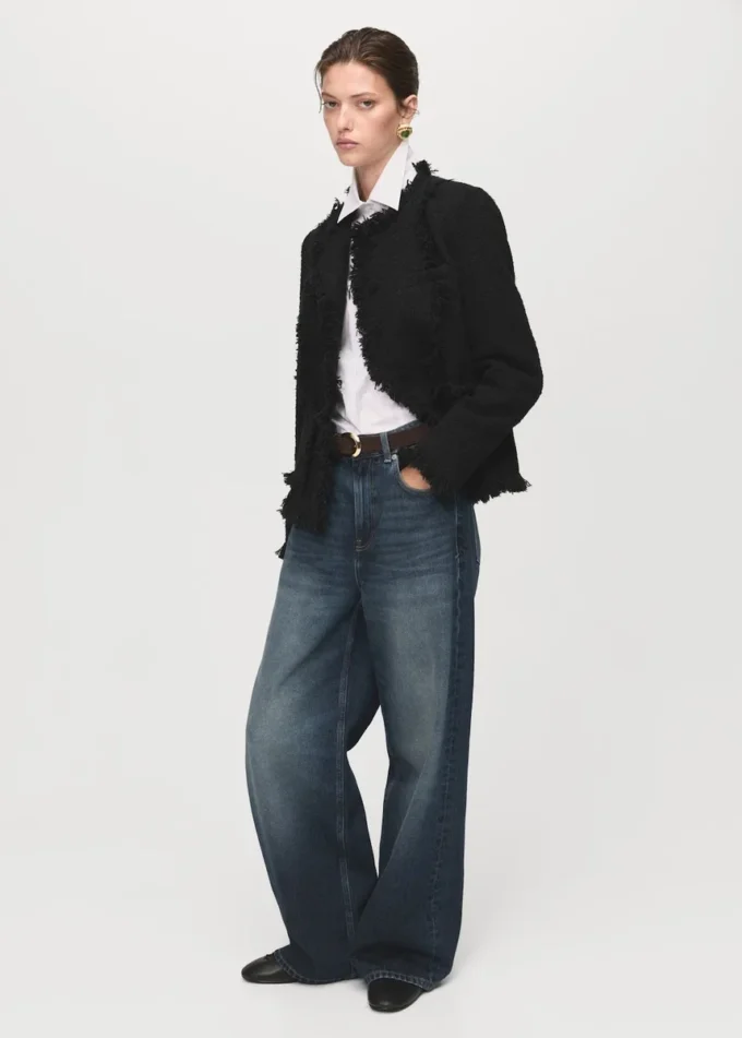 Tweedjacke mit ausgefransten Enden Tweedjacke mit ausgefransten Enden