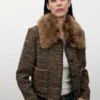 Tweedjacke mit Pelzkragen Tweedjacke mit Pelzkragen