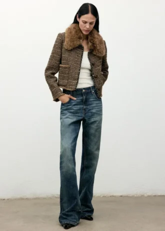 Tweedjacke mit Pelzkragen