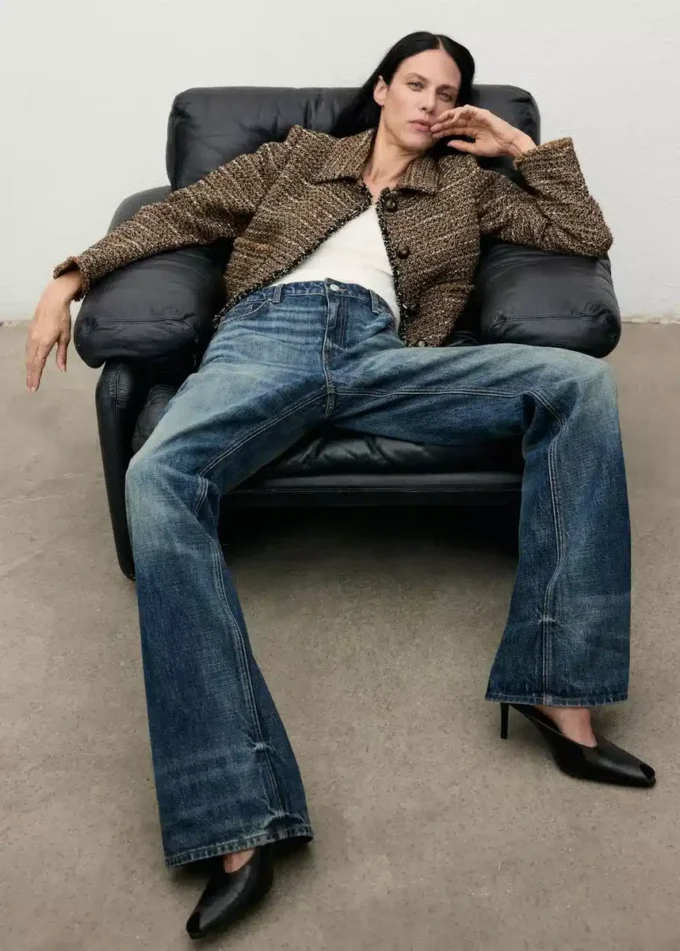 Tweedjacke mit Pelzkragen Tweedjacke mit Pelzkragen