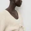 V-Ausschnitt-Strickjacke mit Schleifen