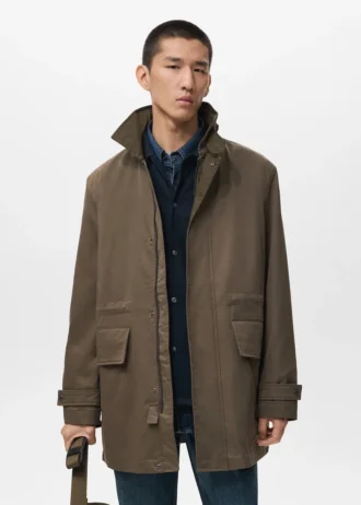 Wasserabweisende Baumwoll-Barnjacke mit Taschen