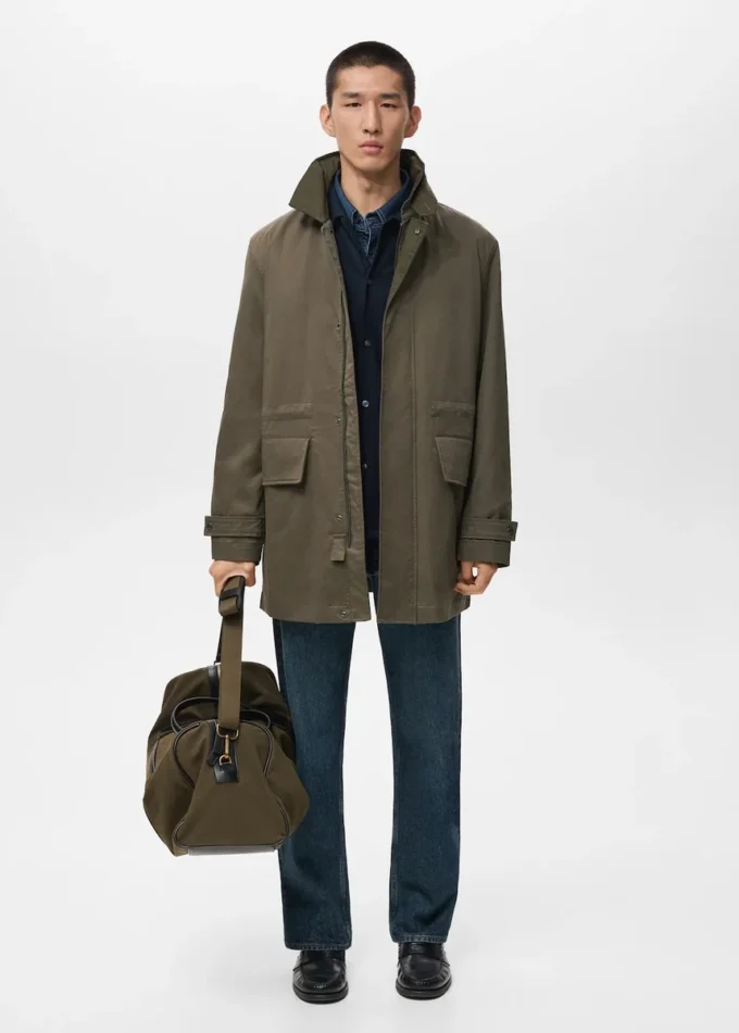 Wasserabweisende Baumwoll-Barnjacke mit Taschen Wasserabweisende Baumwoll-Barnjacke mit Taschen