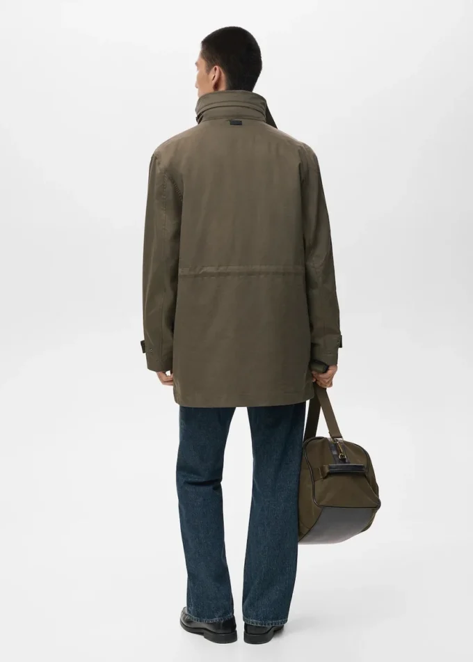 Wasserabweisende Baumwoll-Barnjacke mit Taschen Wasserabweisende Baumwoll-Barnjacke mit Taschen