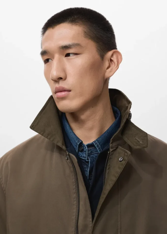 Wasserabweisende Baumwoll-Barnjacke mit Taschen Wasserabweisende Baumwoll-Barnjacke mit Taschen