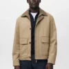 Wasserabweisende Jacke mit Cordkragen Wasserabweisende Jacke mit Cordkragen