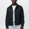 Wasserabweisende Jacke mit Cordkragen Wasserabweisende Jacke mit Cordkragen