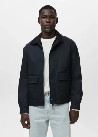 Wasserabweisende Jacke mit Cordkragen