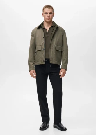 Wasserabweisende Jacke mit Cordkragen