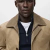 Wasserabweisende Jacke mit Cordkragen Wasserabweisende Jacke mit Cordkragen
