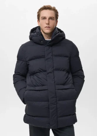 Wasserabweisender Puffer-Mantel mit Kapuze