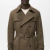 Wasserabweisender Trenchcoat mit Gürtel Wasserabweisender Trenchcoat mit Gürtel