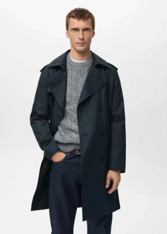 Wasserabweisender Trenchcoat mit Gürtel