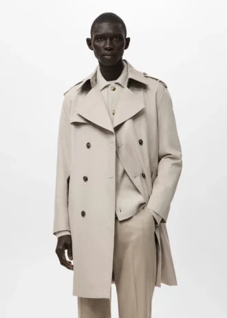 Wasserabweisender Trenchcoat mit Gürtel