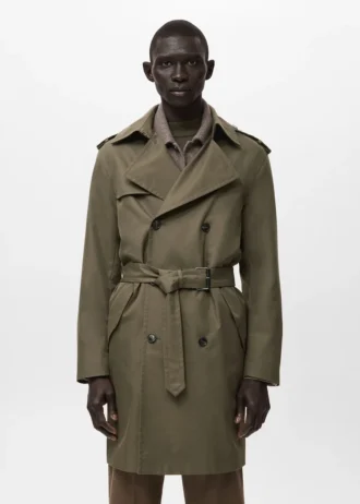 Wasserabweisender Trenchcoat mit Gürtel
