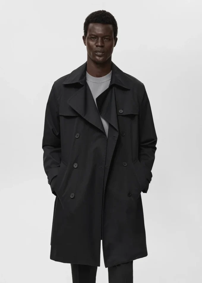 Wasserabweisender Trenchcoat mit Gürtel