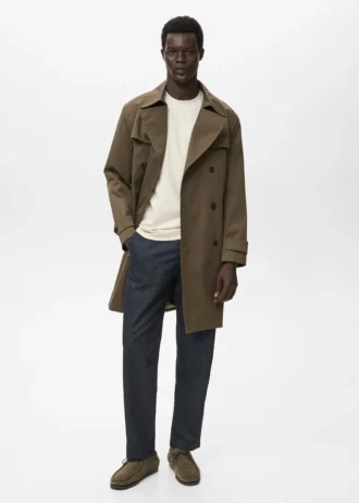 Wasserabweisender Trenchcoat mit Gürtel