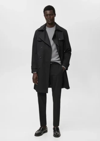 Wasserabweisender Trenchcoat mit Gürtel Wasserabweisender Trenchcoat mit Gürtel