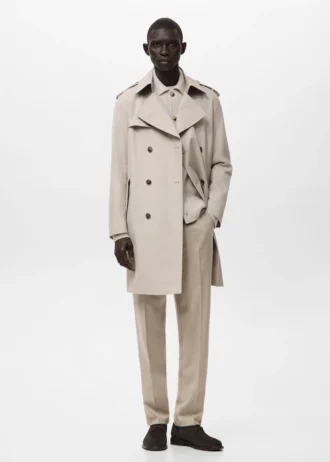 Wasserabweisender Trenchcoat mit Gürtel