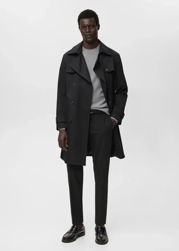Wasserabweisender Trenchcoat mit Gürtel