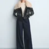 Weite Jeans mit Falten Weite Jeans mit Falten