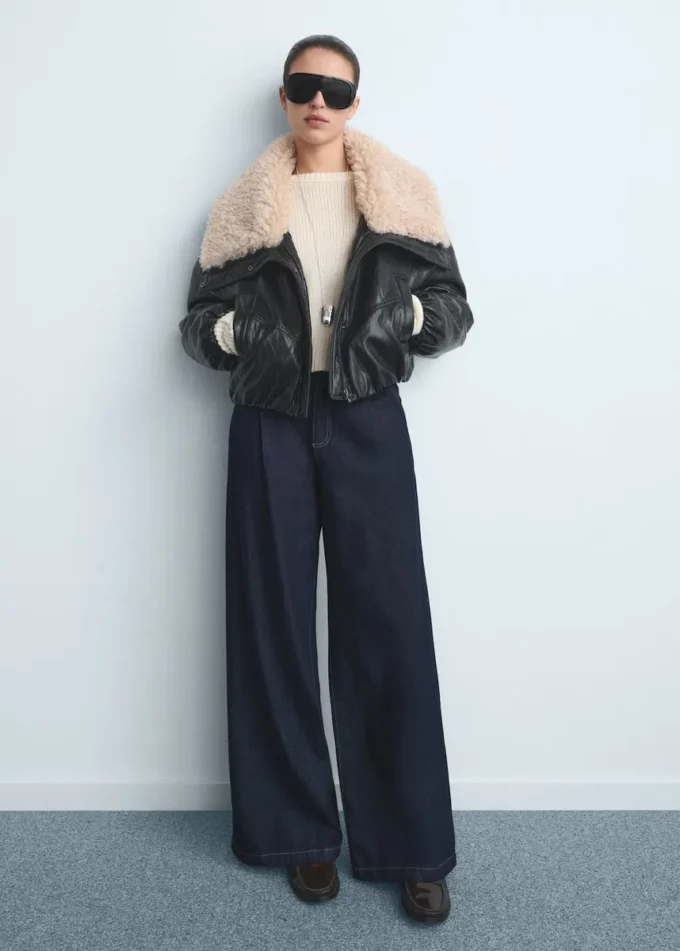 Weite Jeans mit Falten Weite Jeans mit Falten