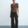 Weite Jeans mit Falten