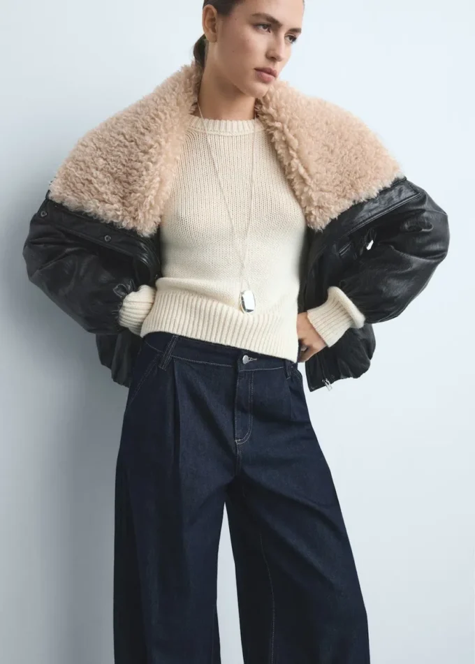 Weite Jeans mit Falten Weite Jeans mit Falten