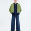 Weite Jeans mit leicht ausgefranstem Saum Weite Jeans mit leicht ausgefranstem Saum