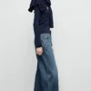 Weite Jeans mit Nieten