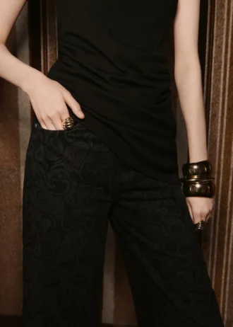 Weite Jeans mit Paisley-Print