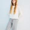 Weite Jeans mit Strasssteinen Weite Jeans mit Strasssteinen