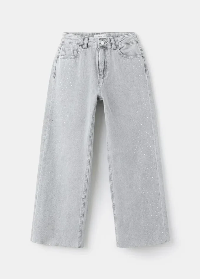 Weite Jeans mit Strasssteinen Weite Jeans mit Strasssteinen