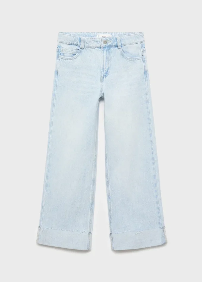 Weite Jeans mit umgeschlagenem Saum Weite Jeans mit umgeschlagenem Saum