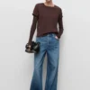 Weite Jeans mit umgeschlagenem Saum